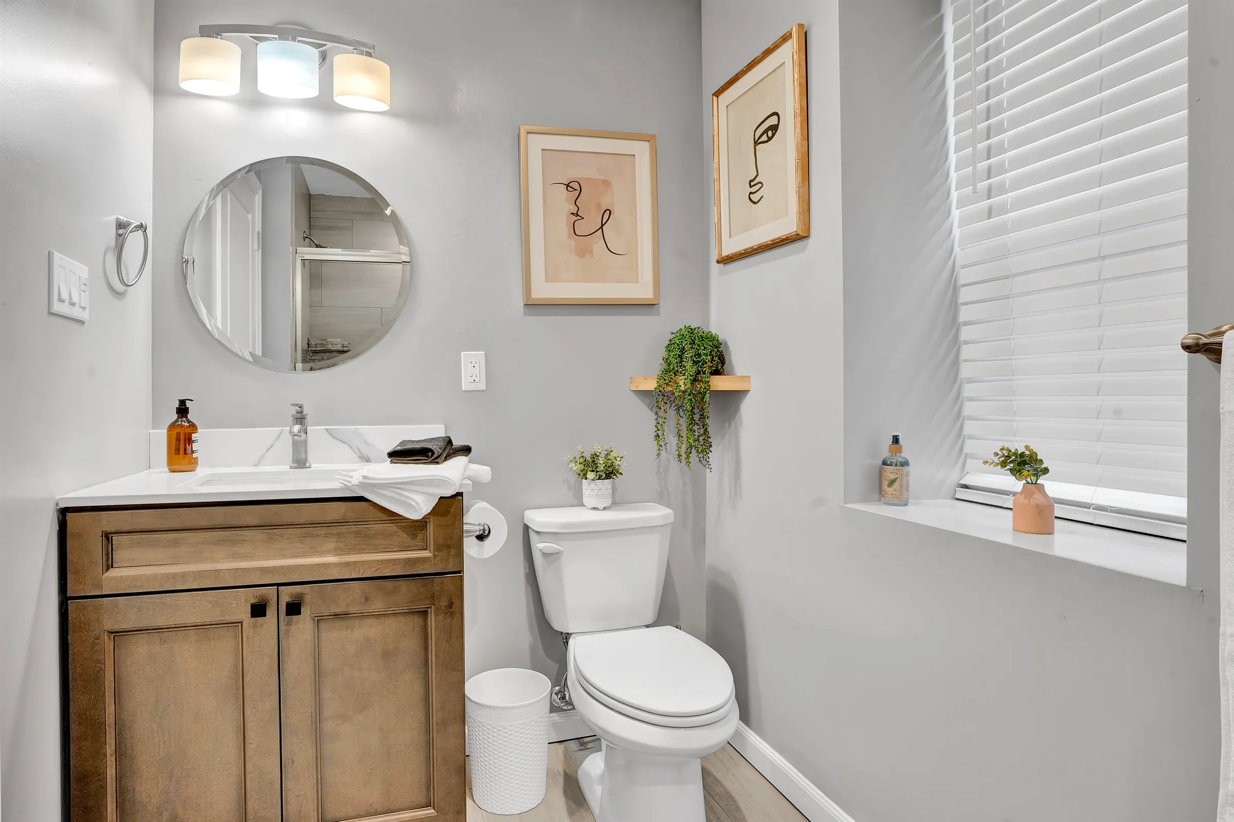 Fully renovated bathroom with a standing shower. We understand the significance of the little things, hence, we provide all the bath essentials