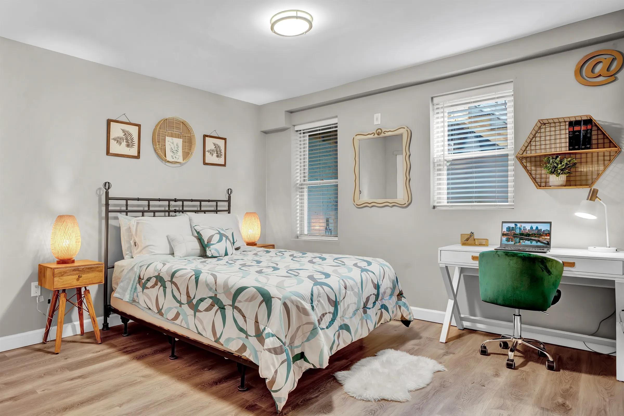 The left side bedroom features a queen-sized bed assuring a restful and rejuvenating sleep