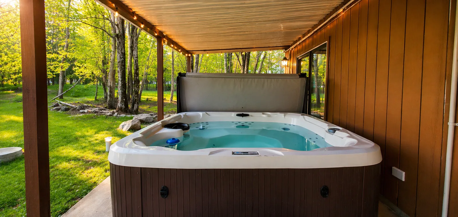 After a day filled with adventures, unwind and rejuvenate in the hot tub.