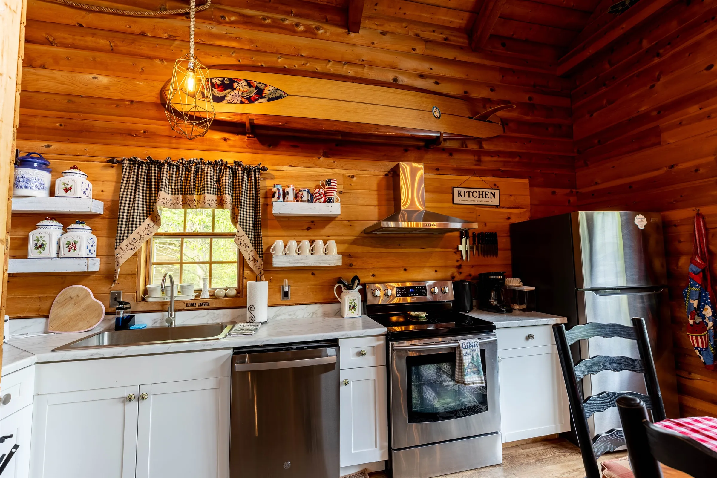 Fully equipped kitchen with everything you need for a home-cooked meal.